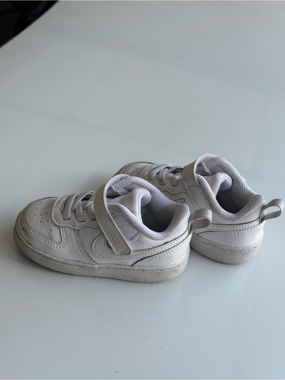 Kids Nike White Velcro Athletic Sneakers